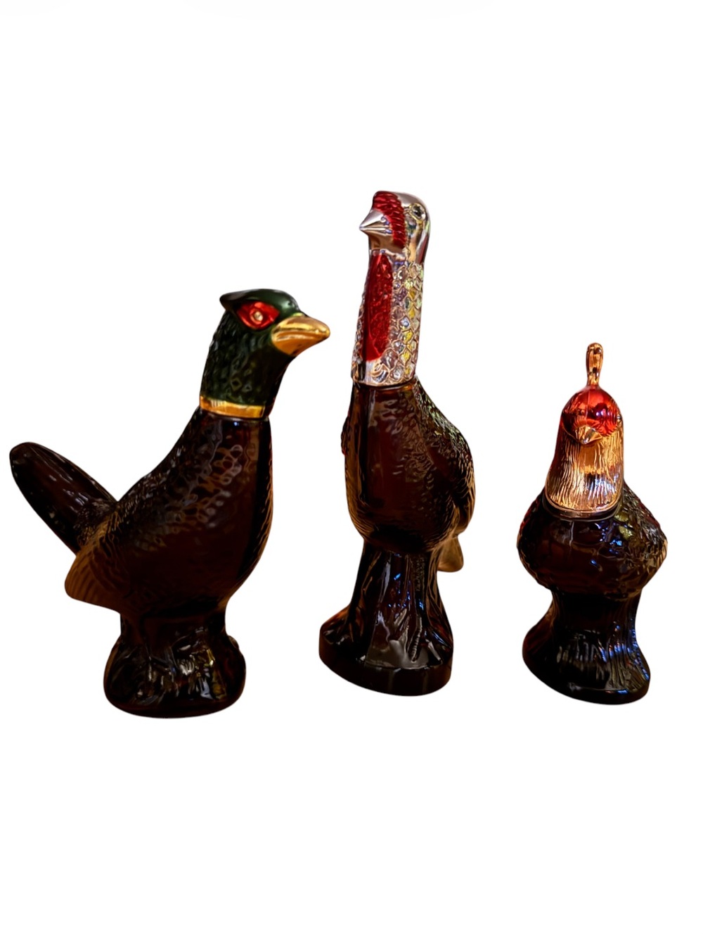 Three Vintage Avon Bird Cologne (empty) Bottles